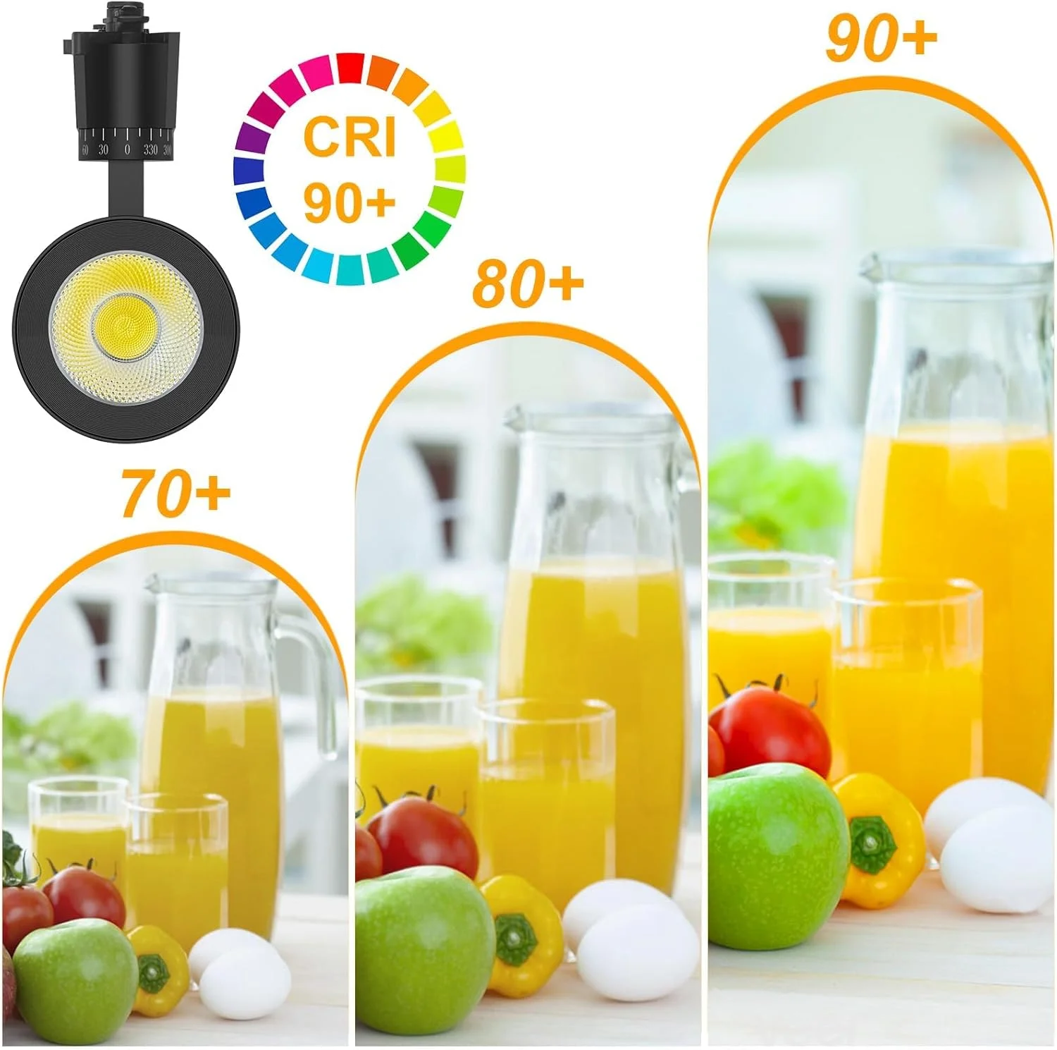 ست چراغ ریلی 20 وات، چراغ های LED قابل تنظیم 3000k-4000k-6500k، چراغ های ریلی سقفی برای نورپردازی آشپزخانه، آثار هنری، 800 لومن (چراغ - 4 عدد) ست چراغ ریلی 20 وات، چراغ های LED قابل تنظیم 3000k-4000k-6500k، چراغ های ریلی سقفی برای نورپردازی آشپزخانه، آثار هنری، 800 لومن (چراغ - 4 عدد)