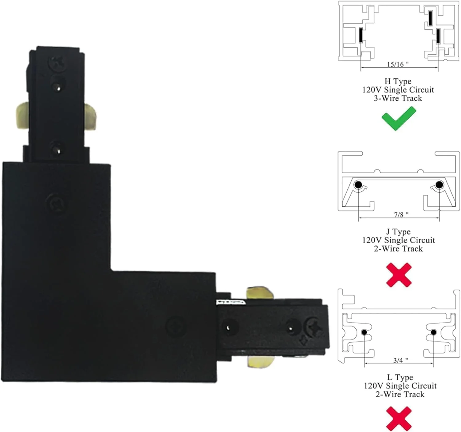 اتصال دهنده H شکل تک مداره 3 سیمه Bravsekai مدل H برای سیستم نورپردازی ریلی