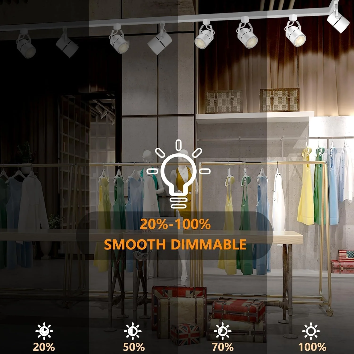 کیت نورپردازی ریلی LED، چراغ های ریلی PAR20 با 2 ریل 1 متری نوع H، چراغ های سقفی 20 واتی 6000K سفید یخی شامل 6 عدد لامپ LED برای فضای بزرگ کیت نورپردازی ریلی LED، چراغ های ریلی PAR20 با 2 ریل 1 متری نوع H، چراغ های سقفی 20 واتی 6000K سفید یخی شامل 6 عدد لامپ LED برای فضای بزرگ