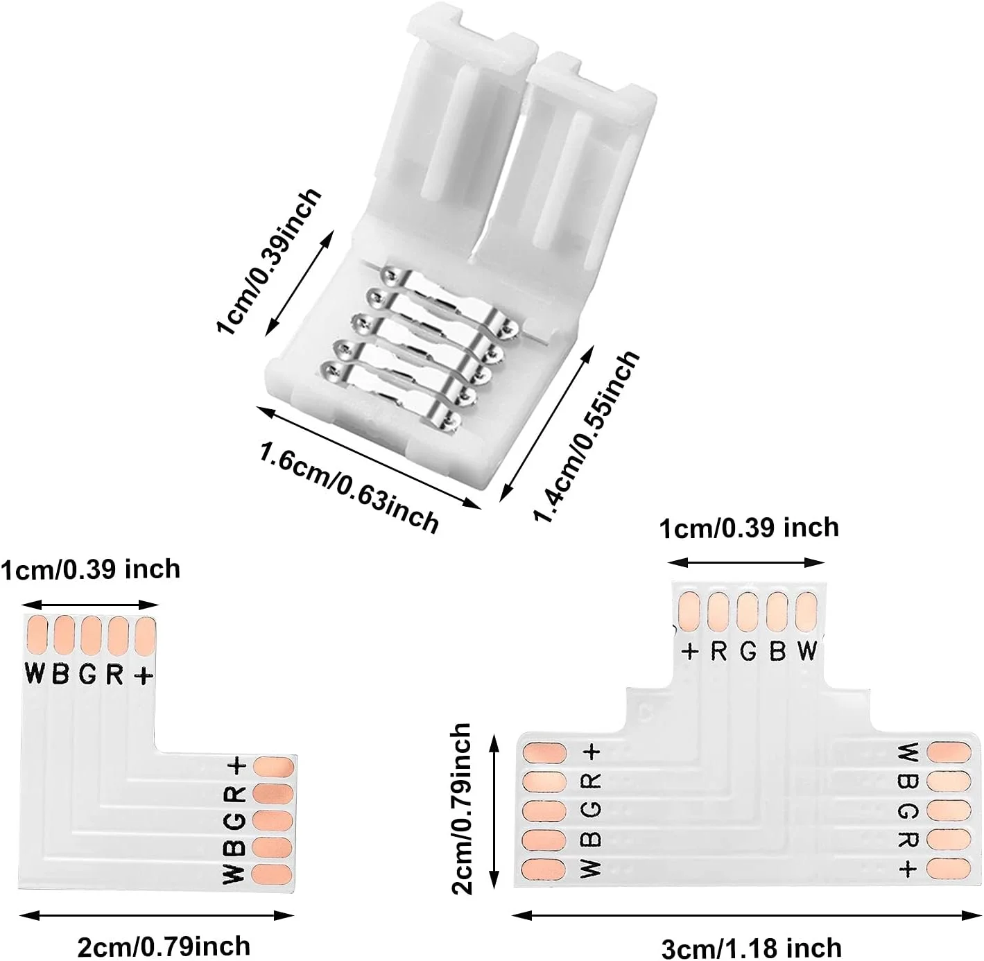 اتصال دهنده نوار LED 35 عددی 5 پین بدون لحیم کاری، اتصال دهنده چراغ LED شکل L، اتصال دهنده بدون لحیم کاری شکل T برای اتصال و توسعه چراغ های نواری 5050 3528 (10 میلی متر) اتصال دهنده نوار LED 35 عددی 5 پین بدون لحیم کاری، اتصال دهنده چراغ LED شکل L، اتصال دهنده بدون لحیم کاری شکل T برای اتصال و توسعه چراغ های نواری 5050 3528 (10 میلی متر)