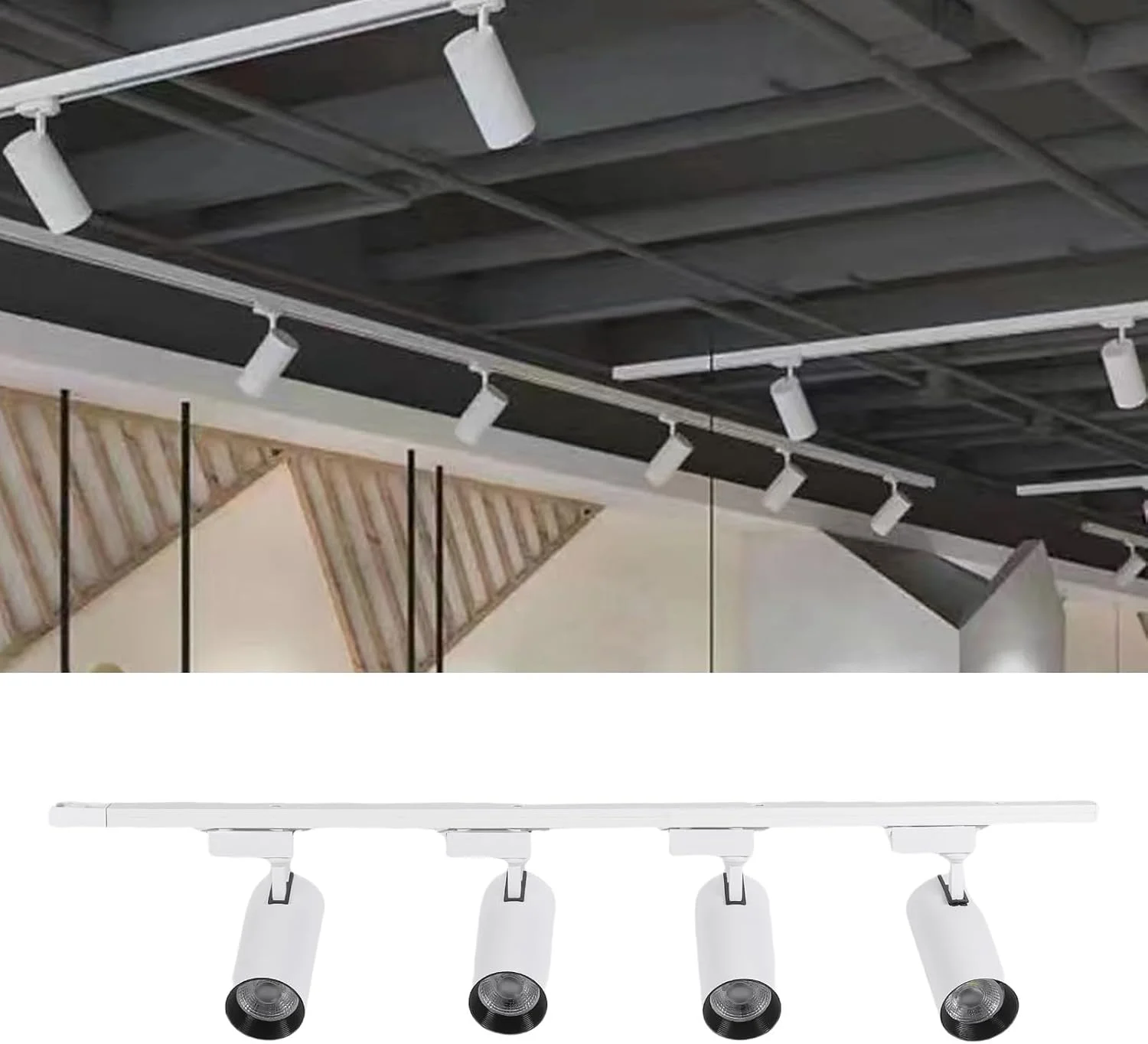 چراغ ریلی 4 تایی ال ای دی Cryfokt، نورافکن سقفی 30 وات 6000K با روشنایی بالا، چراغ ریلی مدرن قابل تنظیم برای آشپزخانه، اتاق نشیمن، اتاق خواب، نصب آسان چراغ ریلی 4 تایی ال ای دی Cryfokt، نورافکن سقفی 30 وات 6000K با روشنایی بالا، چراغ ریلی مدرن قابل تنظیم برای آشپزخانه، اتاق نشیمن، اتاق خواب، نصب آسان