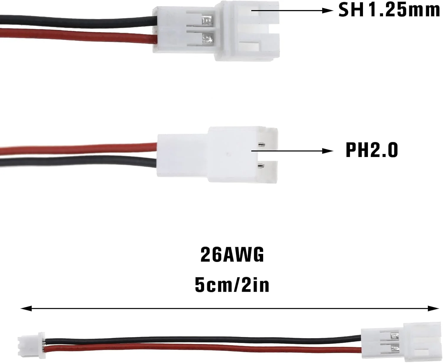 مبدل دوشاخه باتری 20 عددی Creative-Idea، مادگی میکرو JST 1.25 به نری JST-PH 2.0 برای برد شارژر باتری RC مبدل دوشاخه باتری 20 عددی Creative-Idea، مادگی میکرو JST 1.25 به نری JST-PH 2.0 برای برد شارژر باتری RC
