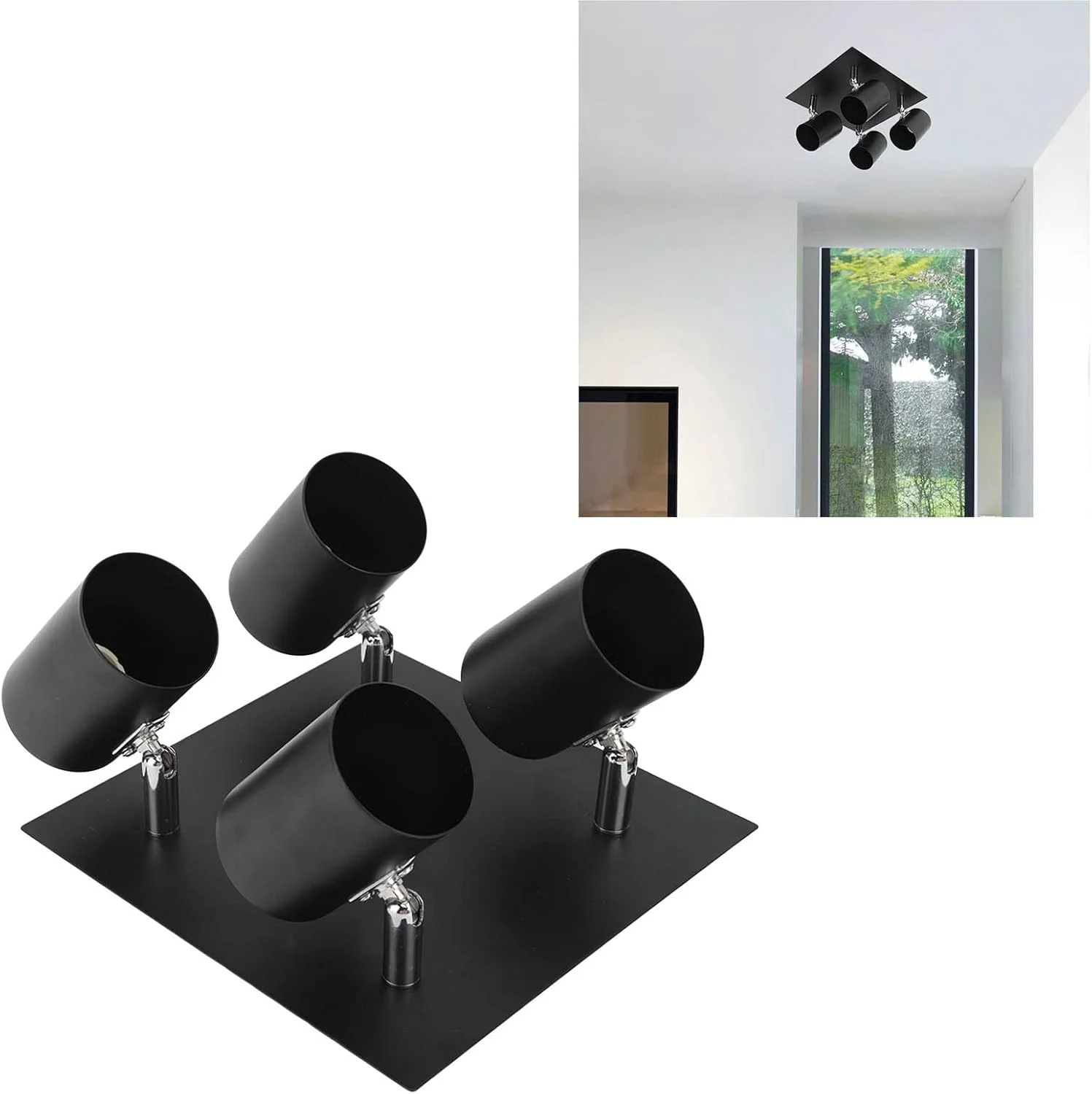 چراغ ریلی سقفی Cryfokt، نگهدارنده چراغ ریلی 4 شاخه مقاوم در برابر تغییر رنگ برای راهرو چراغ ریلی سقفی Cryfokt، نگهدارنده چراغ ریلی 4 شاخه مقاوم در برابر تغییر رنگ برای راهرو