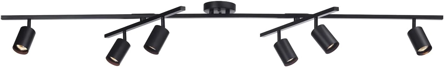 چراغ ریلی 6 شاخه گلوب الکتریک مدل 59463، مشکی مات، میله های چرخان مرکزی