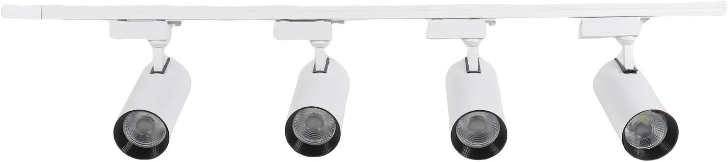 چراغ ریلی LED مدل Dpofirs با 4 نور، چراغ سقفی با زاویه قابل تنظیم، 30 وات 6000K، مناسب برای آشپزخانه، اتاق نشیمن، اتاق خواب