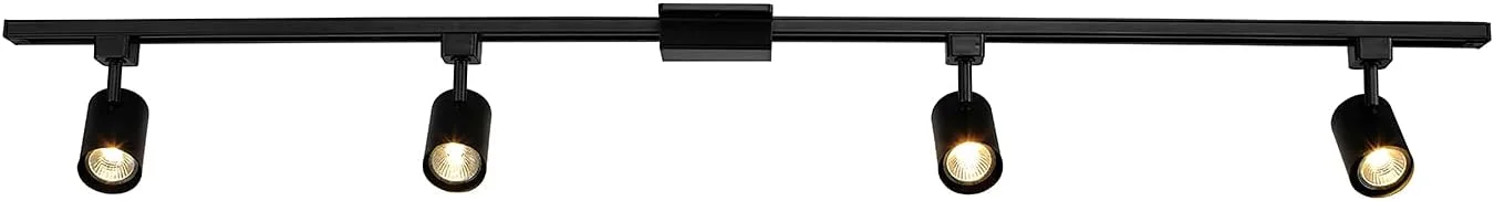 کیت نورپردازی ریلی 4-شاخه 56 اینچی گلوب الکتریک مدل Tribeca 59738، مشکی مات، بدون لامپ