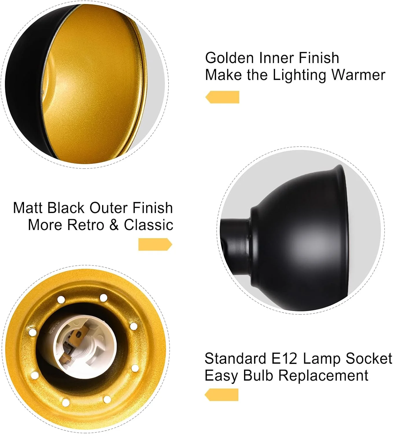 چراغ ریلی صنعتی HiBay، کیت چراغ های LED چهار شاخه با قابلیت تنظیم، لامپ مشکی قابل تنظیم برای آشپزخانه، اتاق نشیمن، اتاق خواب، اتاق غذاخوری، پایه E12 (لامپ شامل نمی شود)