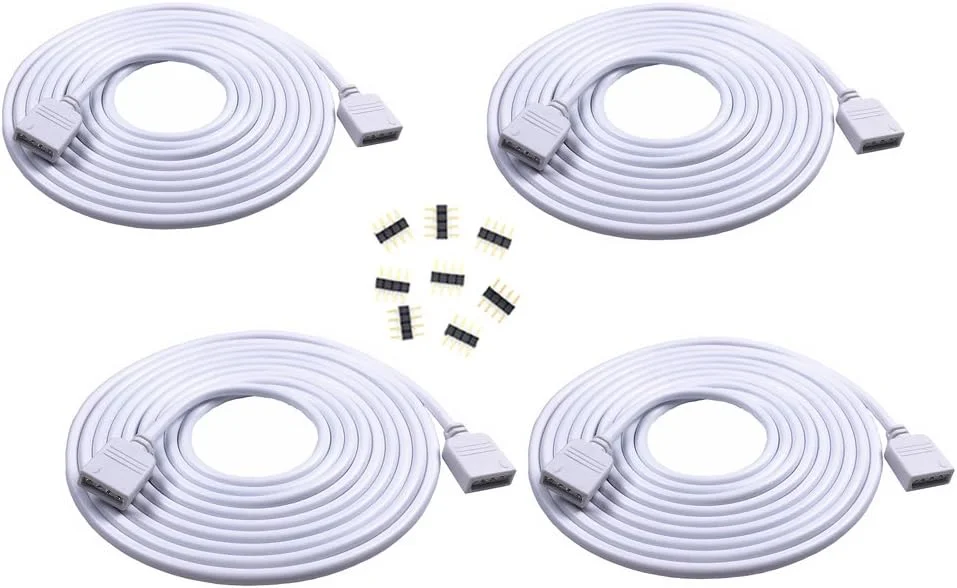 4 عدد کابل افزایش طول 1 متری 4 پین RGB، کابل اتصال نوار LED، سیم 4 پین LED برای نوار نور SMD 5050 3528 2835 RGB، 8 عدد دوشاخه 4 پین نر به نر 4 عدد کابل افزایش طول 1 متری 4 پین RGB، کابل اتصال نوار LED، سیم 4 پین LED برای نوار نور SMD 5050 3528 2835 RGB، 8 عدد دوشاخه 4 پین نر به نر