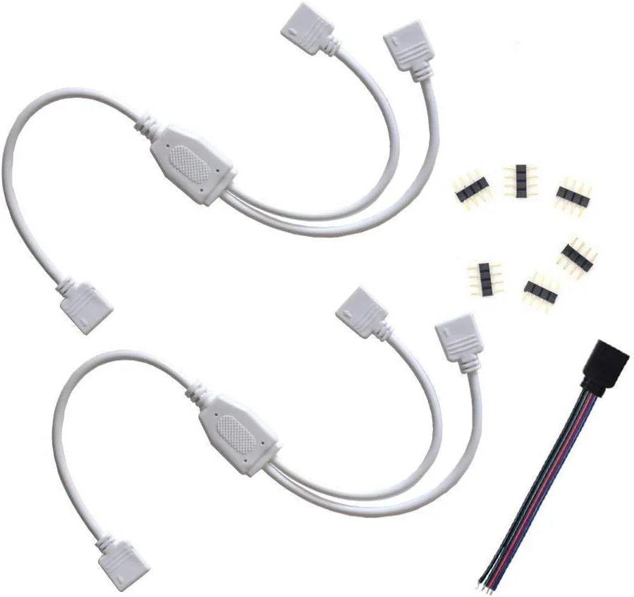 کابل اتصال مادگی 2 پورت به 1، کابل تقسیم 4 پین، اتصال دهنده نوار LED، تقسیم کننده 2 طرفه Y برای نوار چراغ LED RGB 5050 3528 با 6 دوشاخه نر 4 پین کابل اتصال مادگی 2 پورت به 1، کابل تقسیم 4 پین، اتصال دهنده نوار LED، تقسیم کننده 2 طرفه Y برای نوار چراغ LED RGB 5050 3528 با 6 دوشاخه نر 4 پین