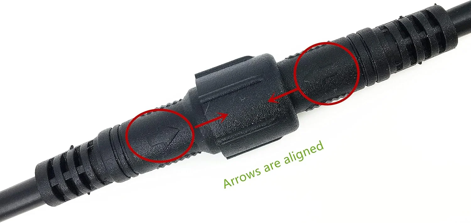 هوالند، بسته 6 عددی کابل اتصال ضد آب 2 هسته ای پلاستیکی مشکی با دوشاخه و آداپتور اتصال مادگی 2 پین، مناسب برای چراغ های LED هوالند، بسته 6 عددی کابل اتصال ضد آب 2 هسته ای پلاستیکی مشکی با دوشاخه و آداپتور اتصال مادگی 2 پین، مناسب برای چراغ های LED