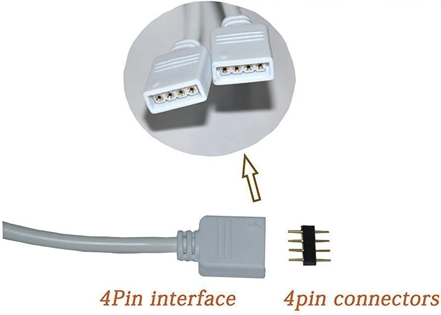 کابل اتصال مادگی 2 پورت به 1، کابل تقسیم 4 پین، اتصال دهنده نوار LED، تقسیم کننده 2 طرفه Y برای نوار چراغ LED RGB 5050 3528 با 6 دوشاخه نر 4 پین
