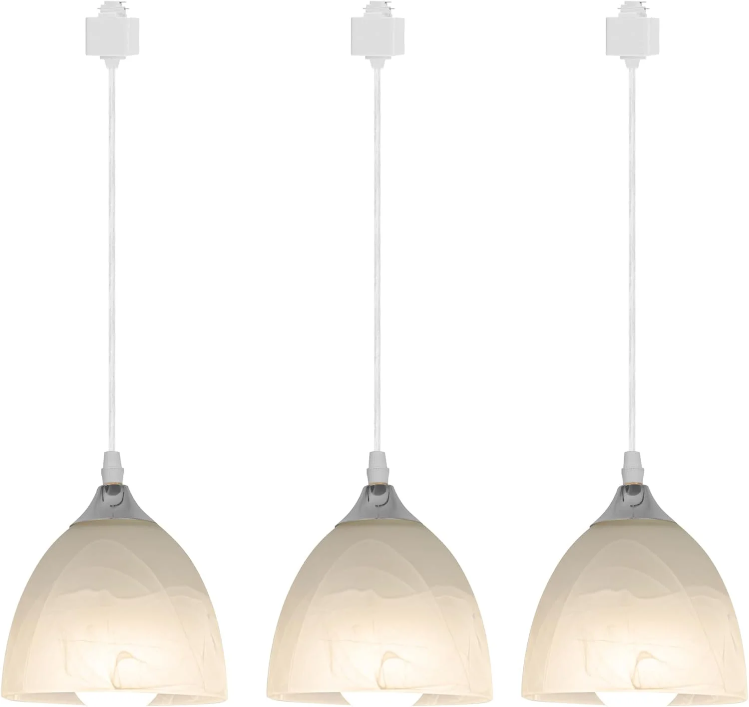 چراغ آویز سه شاخه ریلی Kiven، چراغ های آویز قابل تنظیم با شیشه مات سفید چراغ آویز سه شاخه ریلی Kiven، چراغ های آویز قابل تنظیم با شیشه مات سفید