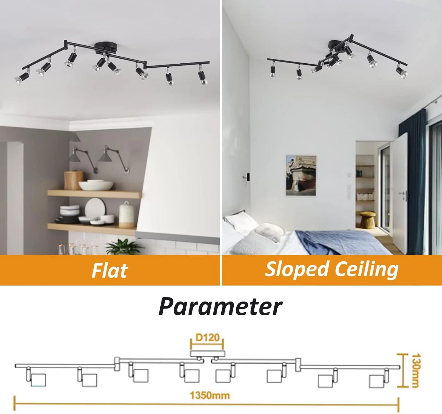 چراغ سقفی ریلی 8 شاخه انعطاف پذیر LABOREDUCER، چراغ های ریلی LED مشکی با بازوی چرخشی، نورافکن سقفی تاشو برای آشپزخانه، گالری، اتاق غذاخوری، اتاق خواب GU10 (لامپ شامل نمی شود) چراغ سقفی ریلی 8 شاخه انعطاف پذیر LABOREDUCER، چراغ های ریلی LED مشکی با بازوی چرخشی، نورافکن سقفی تاشو برای آشپزخانه، گالری، اتاق غذاخوری، اتاق خواب GU10 (لامپ شامل نمی شود)