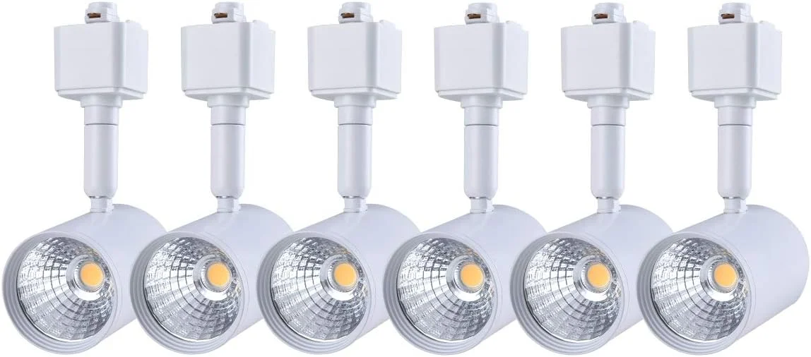 بسته 6 عددی چراغ ریلی LED Mirrea، سازگار با ریل روشنایی تک مداره نوع H، چراغ سقفی نقطه ای برای نورپردازی تاکیدی، روشنایی آثار هنری دیواری و نمایشگاهی، 6.5 وات 24 درجه، سفید (سفید خنثی 4000K)