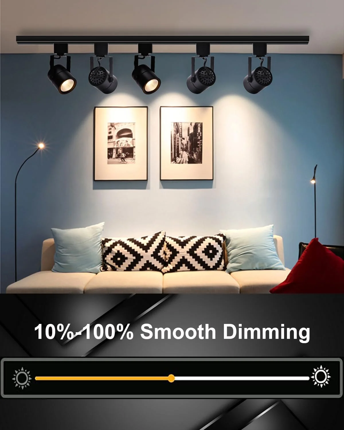 چراغ های ریلی ال ای دی، 2700K-6500K با قابلیت تنظیم نور پیوسته، چراغ های ریلی نوع H، چراغ های سقفی ریلی دیمر پذیر، مناسب برای نورپردازی تاکیدی و هنری، بدون سوسو زدن، CRI90+، 24°10W 1000LM، مشکی، بسته 12 عددی چراغ های ریلی ال ای دی، 2700K-6500K با قابلیت تنظیم نور پیوسته، چراغ های ریلی نوع H، چراغ های سقفی ریلی دیمر پذیر، مناسب برای نورپردازی تاکیدی و هنری، بدون سوسو زدن، CRI90+، 24°10W 1000LM، مشکی، بسته 12 عددی