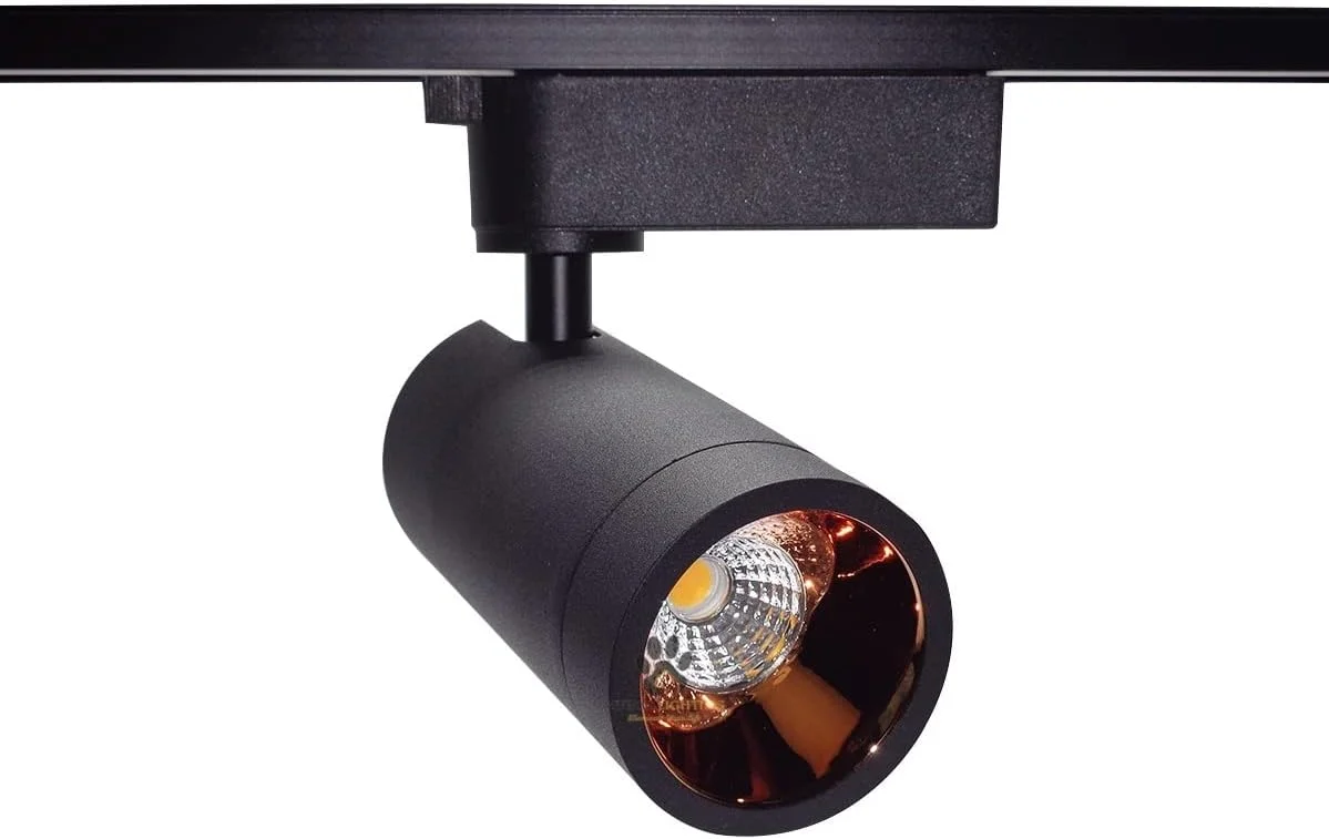 چراغ ریلی ال ای دی 12 وات موفاسا با بدنه مشکی و روکش رزگلد (مناسب سیستم ریلی) | ریل شامل نمی شود | (سفید گرم)