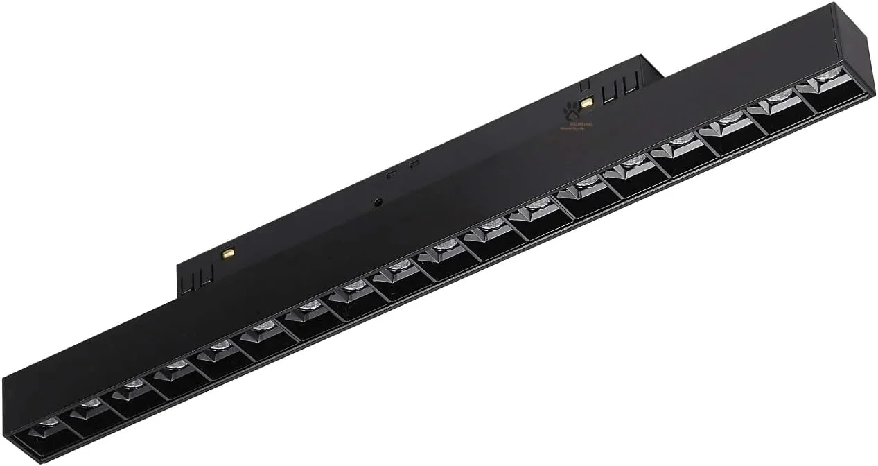 چراغ ریلی مگنتی 18 وات LED Mufasa با بدنه مشکی، نور نقطه‌ای/متمرکز (برای سیستم ریل مگنتی) | ریل شامل نمی‌شود | (سفید گرم)