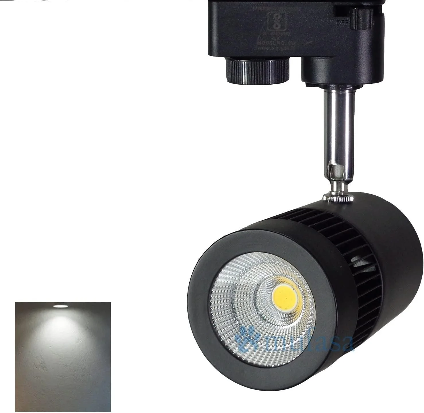 چراغ ریلی ال ای دی 9 وات Mufasa با بدنه مشکی / نور نقطه ای / چراغ متمرکز | ریل شامل نمی شود | بدنه آلومینیومی (سفید)