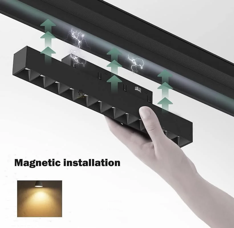 چراغ ریلی مگنتی 18 وات LED Mufasa با بدنه مشکی، نور نقطهای/متمرکز (برای سیستم ریل مگنتی) | ریل شامل نمیشود | (سفید گرم) چراغ ریلی مگنتی 18 وات LED Mufasa با بدنه مشکی، نور نقطهای/متمرکز (برای سیستم ریل مگنتی) | ریل شامل نمیشود | (سفید گرم)
