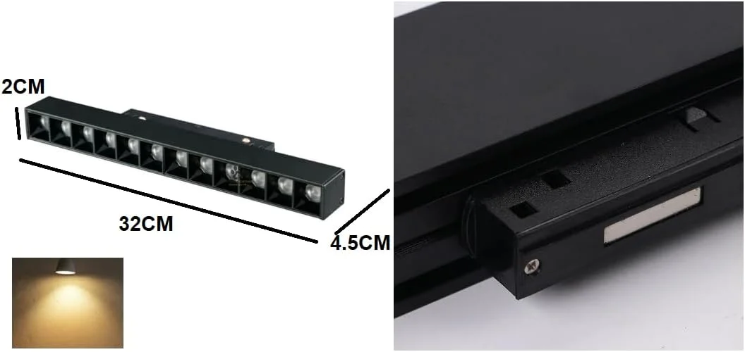 چراغ ریلی مگنتی 18 وات LED Mufasa با بدنه مشکی، نور نقطهای/متمرکز (برای سیستم ریل مگنتی) | ریل شامل نمیشود | (سفید گرم) چراغ ریلی مگنتی 18 وات LED Mufasa با بدنه مشکی، نور نقطهای/متمرکز (برای سیستم ریل مگنتی) | ریل شامل نمیشود | (سفید گرم)