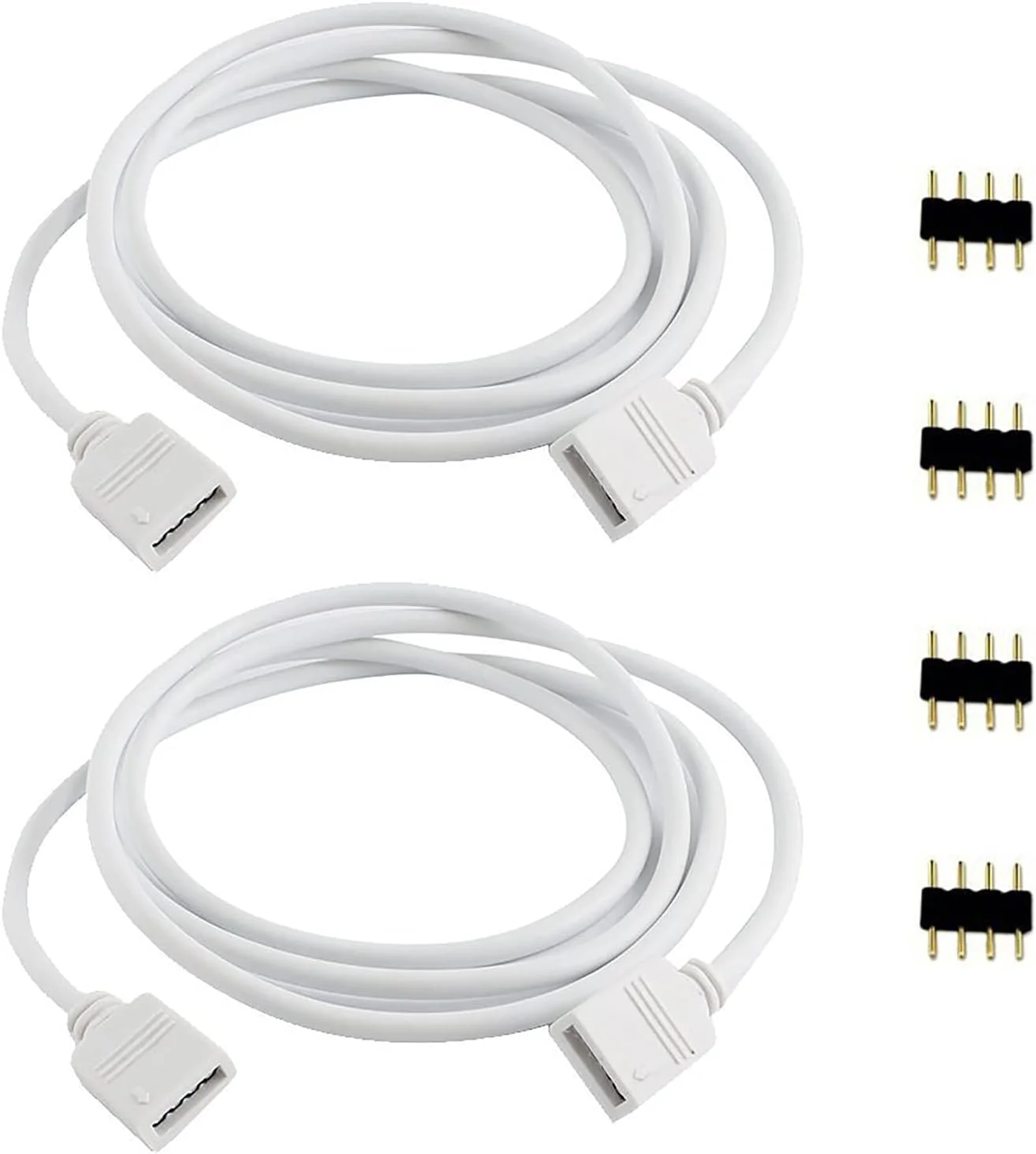 آر جی بی زون، بسته 2 عددی کابل افزایش طول 2 متری، اتصال مادگی به نوار ال ای دی اس ام دی 5050 آر جی بی به همراه 4 عدد کانکتور 4 پین رایگان