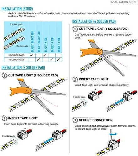 بهترین اتصال دهنده نوار LED بدون لحیم، ترمینال بلوک بدون لحیم، اتصال پیچی 8 میلی متری نوار به سیم، سفید، بسته 25 عددی بسته بندی شده جداگانه
