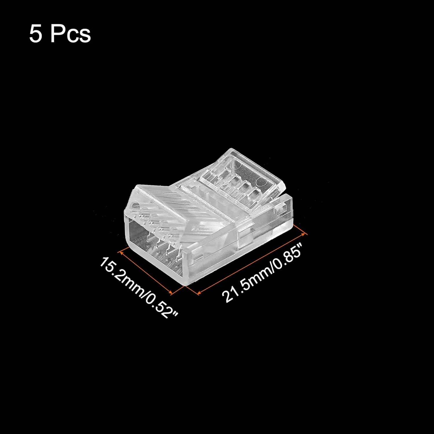 کانکتور نوار LED پنج پین، 12 میلی‌متری برای نوارهای LED، گیره‌های RGB بدون سیم برای اتصال بدون فاصله نوار نور، بسته 5 عددی