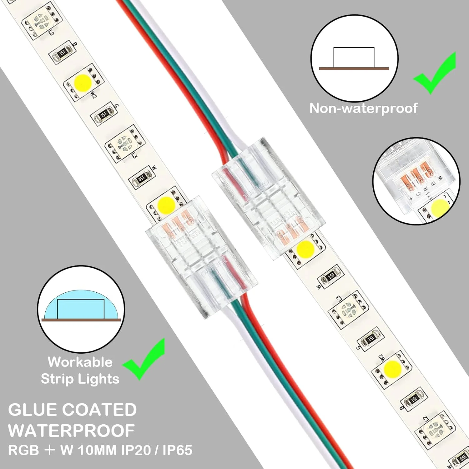 بسته 20 عددی کانکتور نوار LED 4 پین 10 میلی متری بدون لحیم کاری، اتصالات پین LED روشنایی مسیر شفاف با سیم 5 متری برای 5050 (3 پین، 10 میلی متر) بسته 20 عددی کانکتور نوار LED 4 پین 10 میلی متری بدون لحیم کاری، اتصالات پین LED روشنایی مسیر شفاف با سیم 5 متری برای 5050 (3 پین، 10 میلی متر)