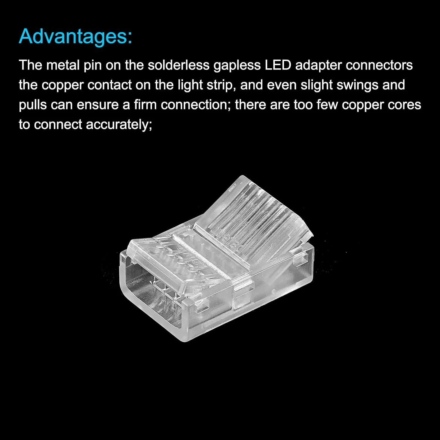 اتصال دهنده نوار LED پنج پین، اتصال دهنده های LED 12 میلی متری برای چراغ های نواری، گیره های RGB بدون سیم برای اتصال روشنایی مسیر بدون شکاف نوار نور، بسته 15 عددی