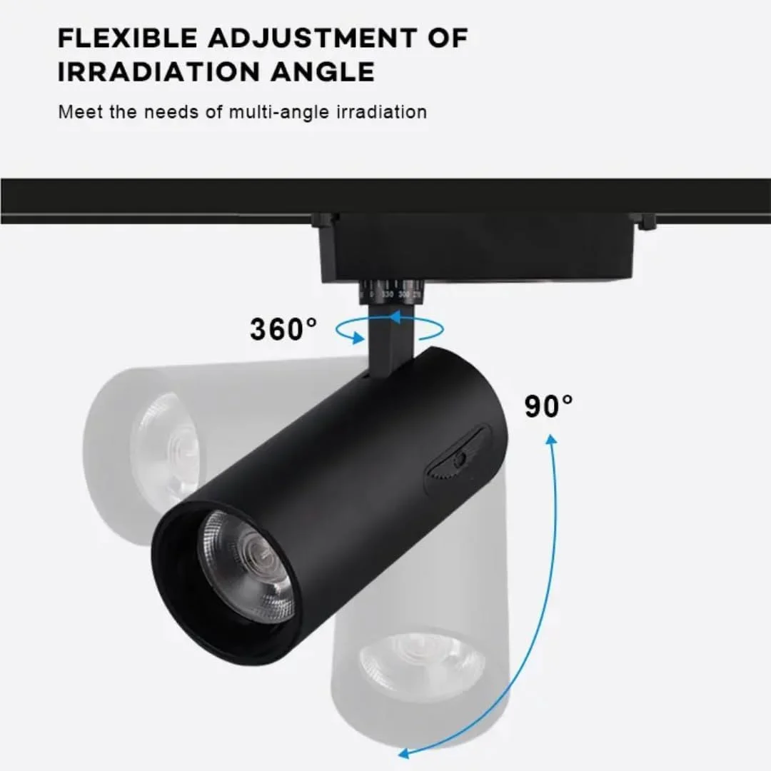 چراغ ریلی ال ای دی 30 وات، نورافکن COB، 2500 لومن، CRI>80، زاویه تابش 24 درجه، AC175-265V، PF>0.5، بدنه آلومینیومی، محافظت در برابر نوسانات 2KV (سفید گرم، سفید) (سفید، 10 وات، سفید)