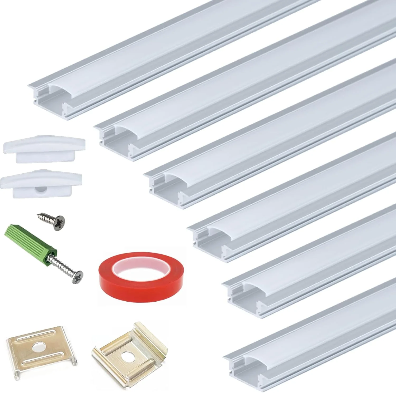 پک 6 عددی کانال دیفیوزر نوار LED توکار 1 فوت، ریل آلومینیومی 23.5X7 میلیمتری با لبه، مناسب کمد لباس، قفسه کتاب، کابینت شراب، شیار مبلمان چوبی، کم حجم یکپارچه با نوار چسب دو طرفه پک 6 عددی کانال دیفیوزر نوار LED توکار 1 فوت، ریل آلومینیومی 23.5X7 میلیمتری با لبه، مناسب کمد لباس، قفسه کتاب، کابینت شراب، شیار مبلمان چوبی، کم حجم یکپارچه با نوار چسب دو طرفه