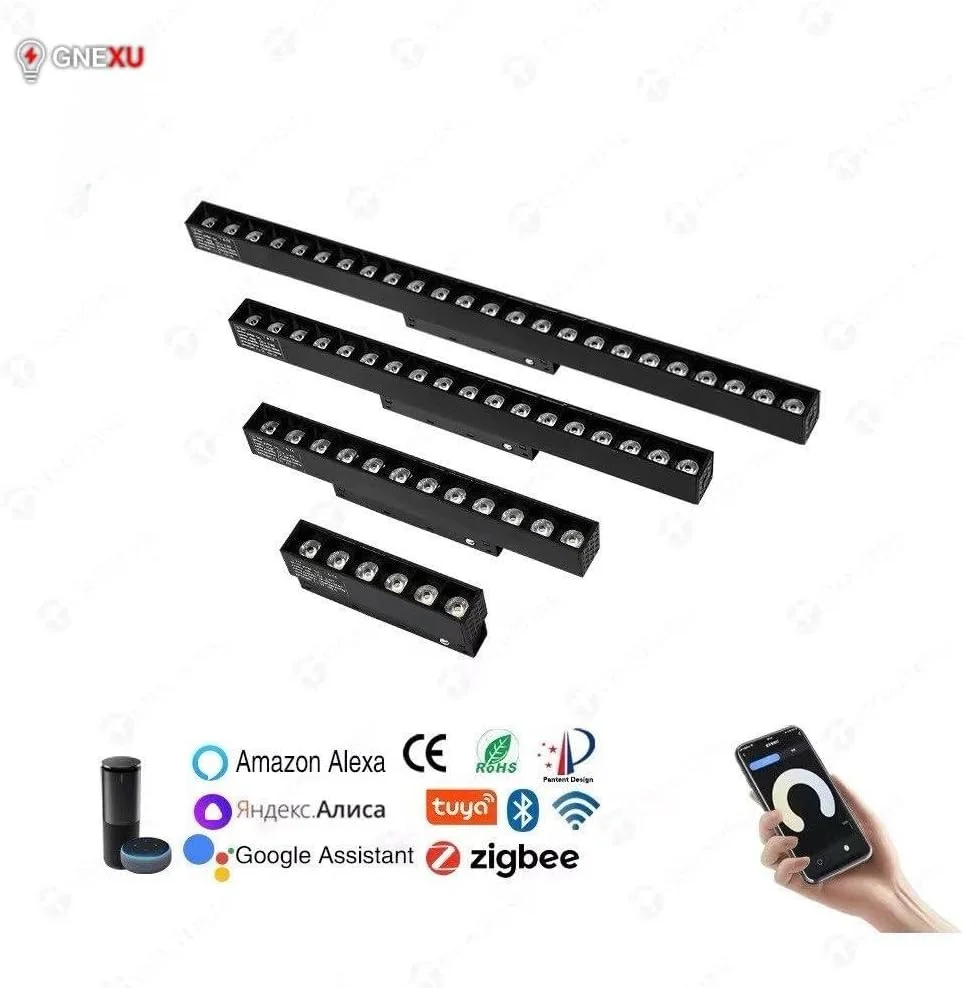 چراغ ریلی مغناطیسی هوشمند وای فای 48 ولت Tuya – چراغ مشبک LED خطی COB قابل تنظیم