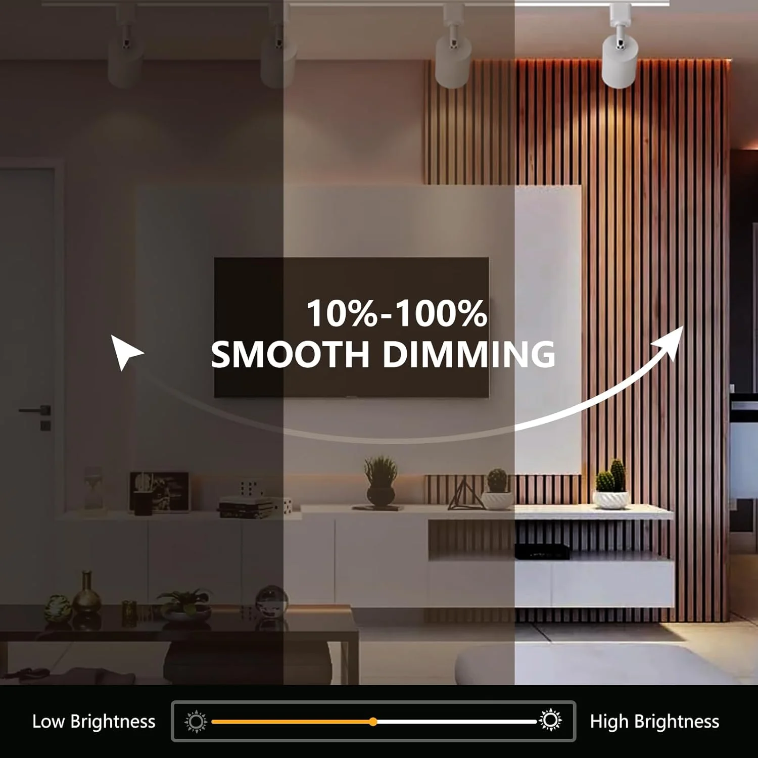 چراغ های ریلی LED دیمرپذیر 10 واتی VANoopee، چراغ های جایگزین ریلی نوع H، نورافکن سقفی سفید گرم 3000K برای نورپردازی تاکیدی، هنری و وظیفه ای، بدون سوسو CRI90+ 24° 800 لومن، بسته 8 عددی