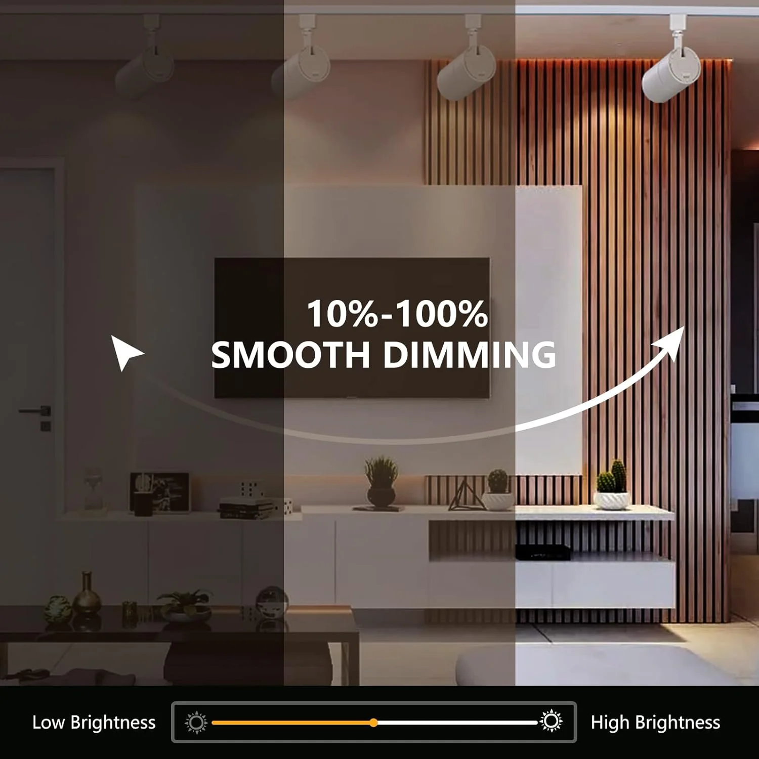 چراغ های ریلی 3 رنگ 30 واتی VANoopee، چراغ های ریلی LED دیمر پذیر و بدون سوسو، مناسب برای نورپردازی تاکیدی، روشنایی وظیفه ای، فروشگاه ها، آشپزخانه و سقف، نوع H، بسته 4 عددی - CRI90+ 36° 3000lm سفید