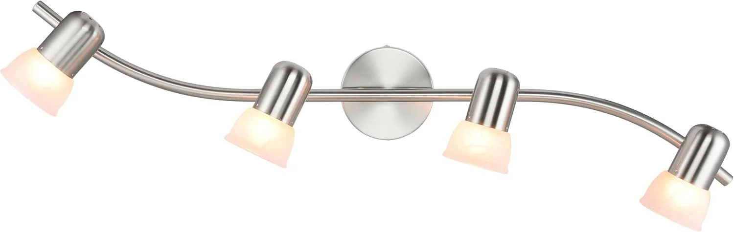 چراغ ریلی ژینبی، چراغ ریلی 4 شاخه با شیشه، چراغ سقفی مدرن آشپزخانه نیکل برس خورده مدل XB-TR1238-4-BN