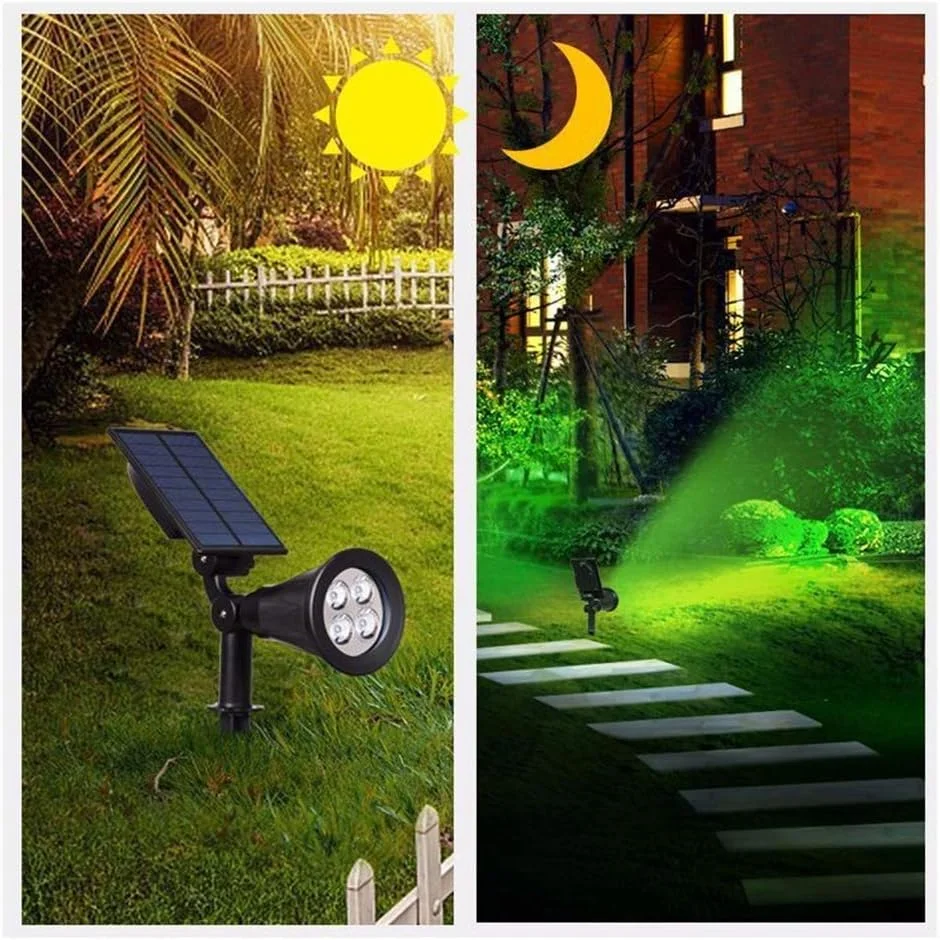 چراغ های خورشیدی، چراغ محوطه ضد آب IP65 با قابلیت تنظیم خودکار روشن/خاموش برای درخت، پاسیو، حیاط، باغ. (رنگ: 4led)