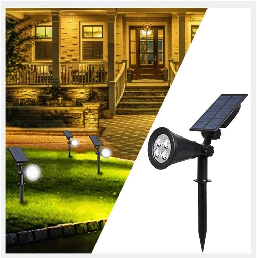 چراغ های خورشیدی، چراغ محوطه ضد آب IP65 با قابلیت تنظیم خودکار روشن/خاموش برای درخت، پاسیو، حیاط، باغ. (رنگ: 4led)