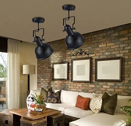 چراغ ریلی - 3 شعله، چراغ سقفی نیمه فرورفته صنعتی وینتیج - چراغ ریلی دیواری برنزی روغنی (رنگ: 3 شعله)