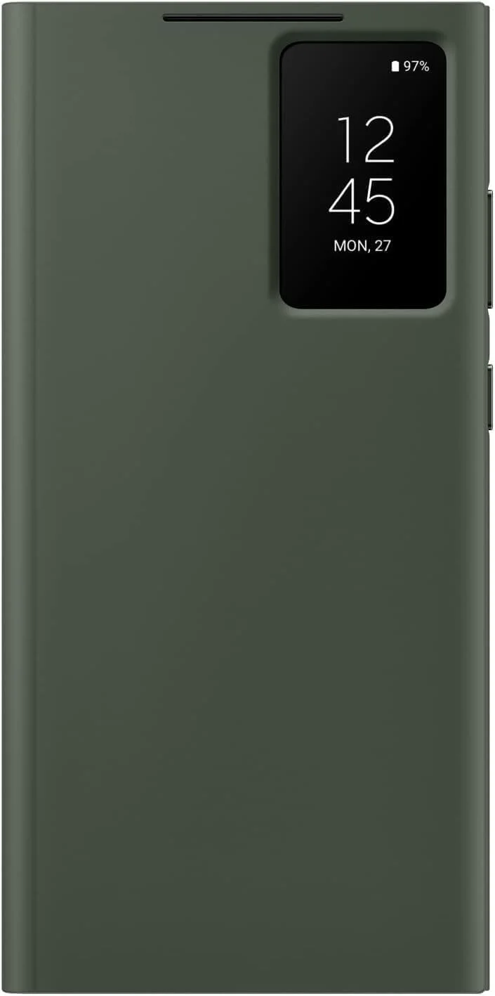 کیف پول گوشی سامسونگ گلکسی اولترا سری S مدل S-View، کاور محافظ با صفحه نمایش کوچک هوشمند، کنترل با ضربه انگشت، طراحی باریک، جای کارت (سبز، S23 Ultra) کیف پول گوشی سامسونگ گلکسی اولترا سری S مدل S-View، کاور محافظ با صفحه نمایش کوچک هوشمند، کنترل با ضربه انگشت، طراحی باریک، جای کارت (سبز، S23 Ultra)