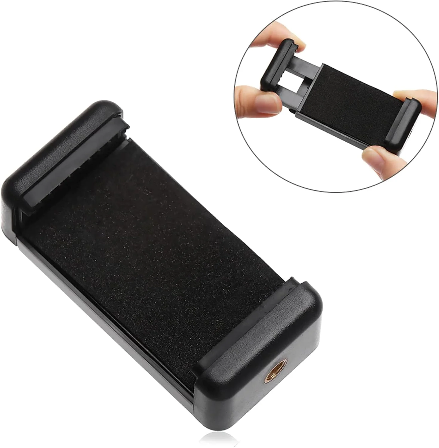 نگهدارنده گوشی موبایل یونیورسال با پد سیلیکونی محافظ و سوراخ پیچ 1/4 اینچی مناسب برای آیفون، سامسونگ گلکسی، وان پلاس و گوگل پیکسل نگهدارنده گوشی موبایل یونیورسال با پد سیلیکونی محافظ و سوراخ پیچ 1/4 اینچی مناسب برای آیفون، سامسونگ گلکسی، وان پلاس و گوگل پیکسل