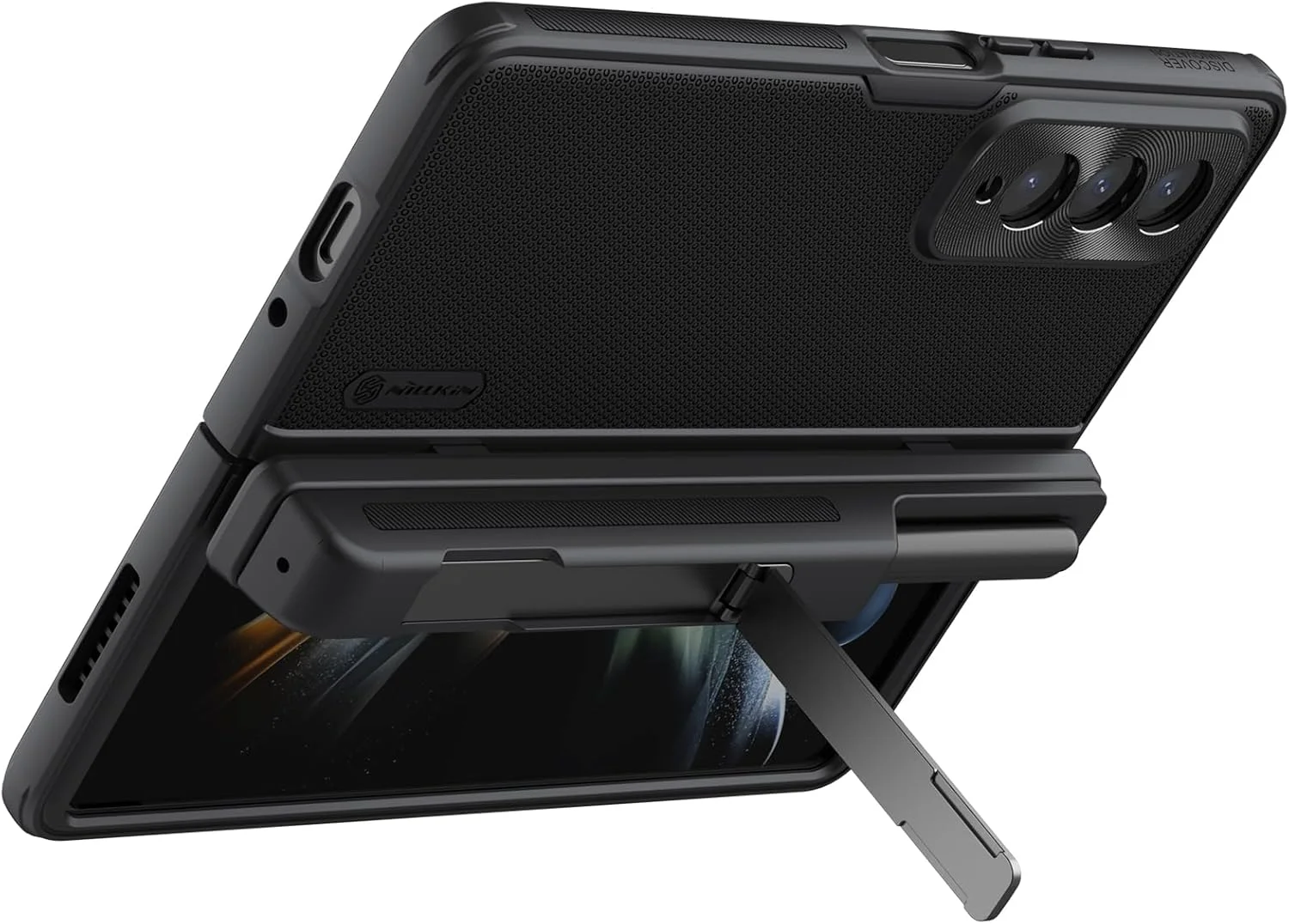 قاب محافظ گوشی موبایل نیلکین مدل Super Frosted مناسب برای گوشی سامسونگ گلکسی زد فولد 4 - مشکی