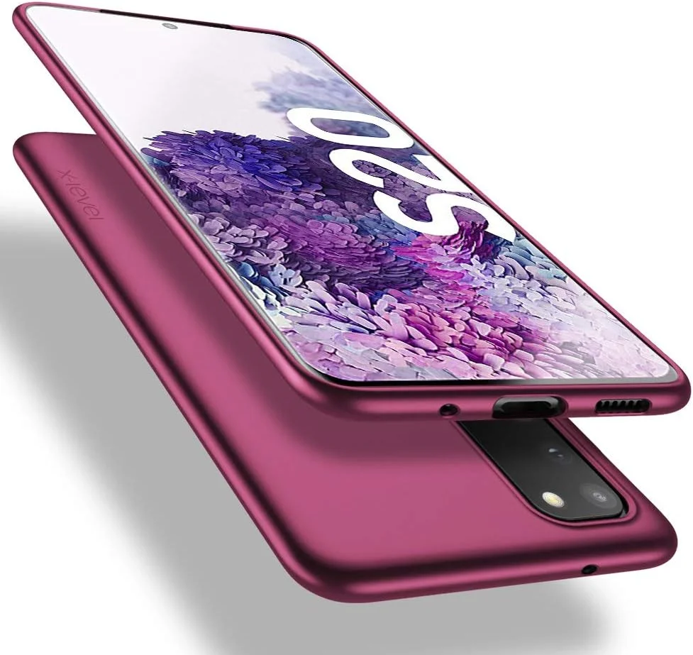 کاور گوشی سامسونگ گلکسی اس 20 X-Level، باریک و نرم، پوشش مات، سازگار با سامسونگ گلکسی اس 20/گلکسی اس 20 5G - رنگ قرمز شرابی