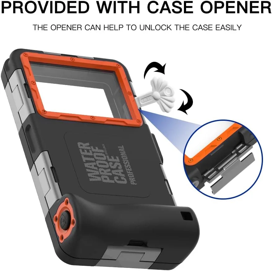 محفظه ضد آب تلفن همراه Nisso مناسب غواصی و اسنورکلینگ برای آیفون 15/14/13/12/11 پرو مکس/XR/XS/X سامسونگ گلکسی S24/S23/S22/S21، قاب ضدآب غواصی برای عکاسی و فیلمبرداری زیر آب - نارنجی