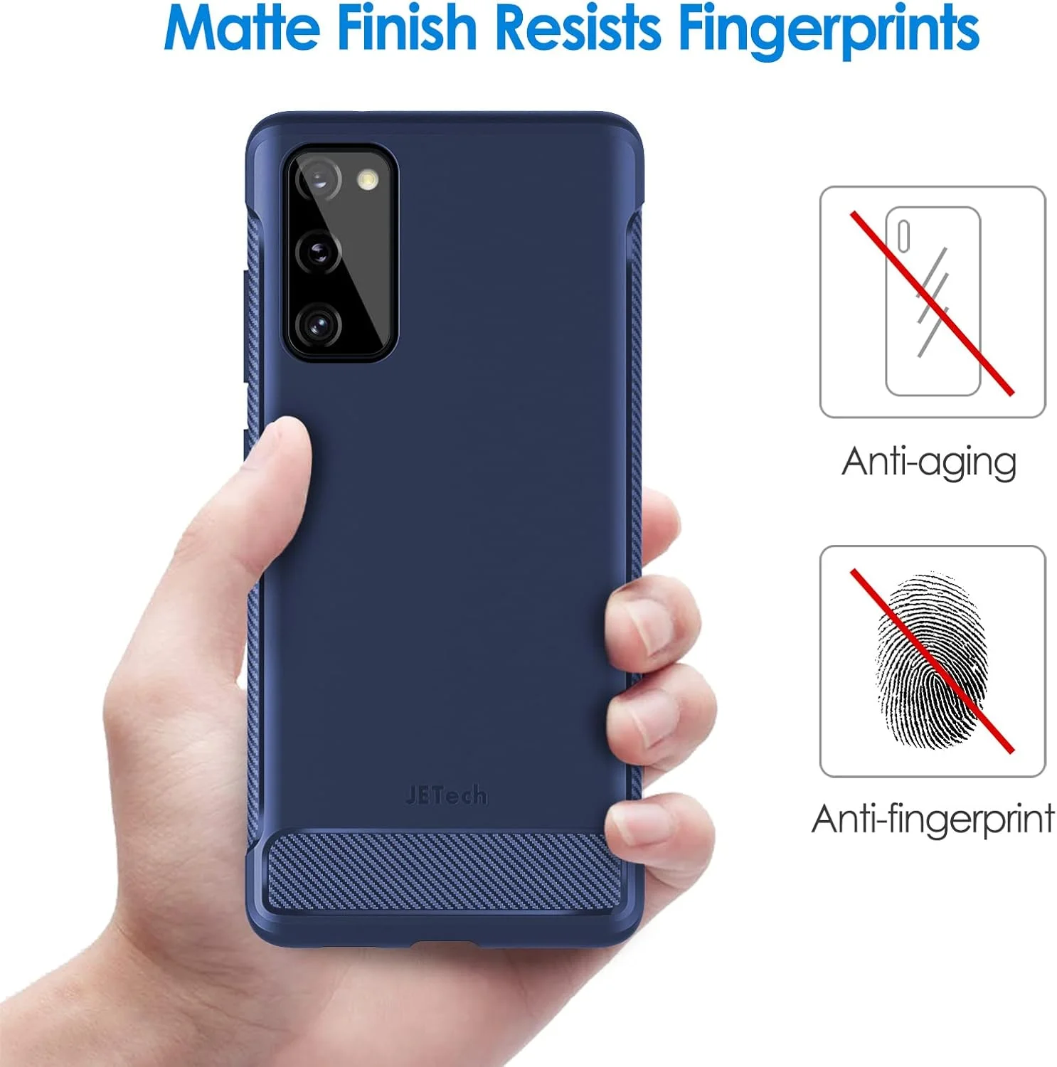 کاور باریک JETech برای گوشی سامسونگ گلکسی S20 FE 5G با صفحه نمایش 6.5 اینچی، کاور نازک گوشی با قابلیت جذب شوک و طراحی فیبر کربنی (آبی) کاور باریک JETech برای گوشی سامسونگ گلکسی S20 FE 5G با صفحه نمایش 6.5 اینچی، کاور نازک گوشی با قابلیت جذب شوک و طراحی فیبر کربنی (آبی)