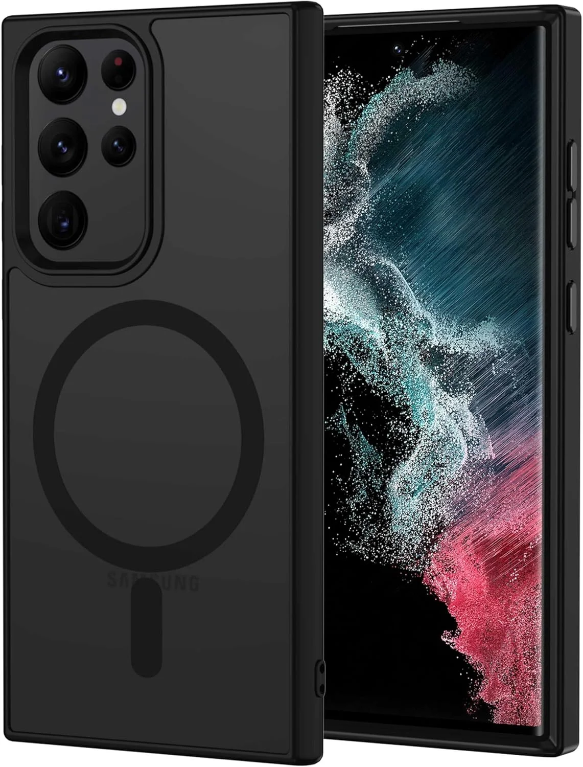 کاور مگنتی XTCASE برای گوشی سامسونگ گلکسی S22 Ultra، سازگار با Magsafe، کاور مات نیمه شفاف برای گوشی سامسونگ گلکسی S22 Ultra 5G، پشت PC ضد خش + بامپر TPU، مشکی کاور مگنتی XTCASE برای گوشی سامسونگ گلکسی S22 Ultra، سازگار با Magsafe، کاور مات نیمه شفاف برای گوشی سامسونگ گلکسی S22 Ultra 5G، پشت PC ضد خش + بامپر TPU، مشکی