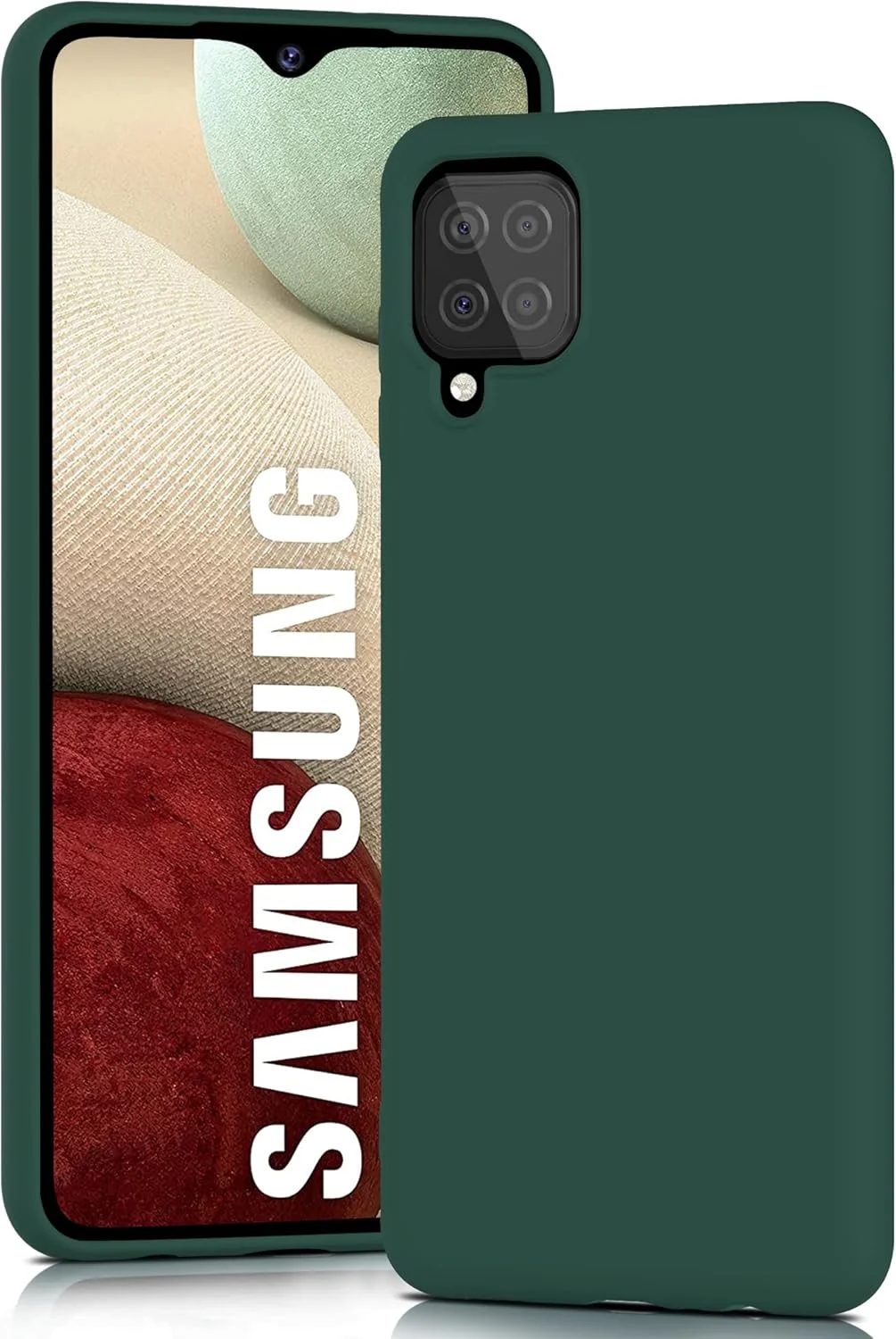 قاب سیلیکونی پریمیوم YATWIN برای گوشی سامسونگ گلکسی A12/M12، با محافظت از دوربین، بافت نرم و ابریشمی، بسیار نازک، ضد ضربه و ضد خش، سبز