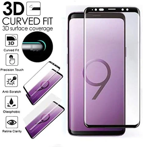 کاور TPU ضد ضربه برای گوشی سامسونگ گلکسی S9 پلاس به همراه محافظ صفحه نمایش شیشه ای حرارت دیده، بامپر TPU نرم، پشت PC سخت، شفاف