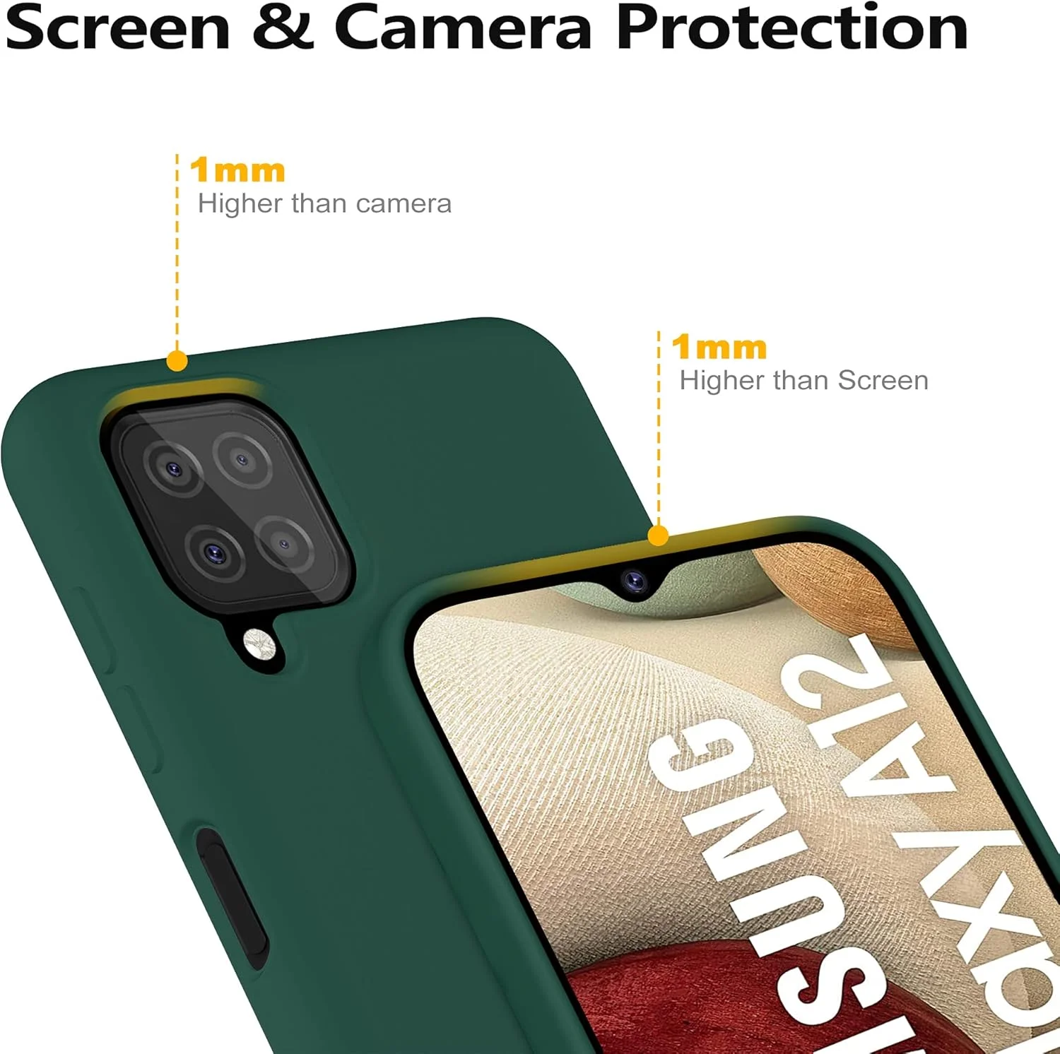 قاب سیلیکونی پریمیوم YATWIN برای گوشی سامسونگ گلکسی A12/M12، با محافظت از دوربین، بافت نرم و ابریشمی، بسیار نازک، ضد ضربه و ضد خش، سبز قاب سیلیکونی پریمیوم YATWIN برای گوشی سامسونگ گلکسی A12/M12، با محافظت از دوربین، بافت نرم و ابریشمی، بسیار نازک، ضد ضربه و ضد خش، سبز