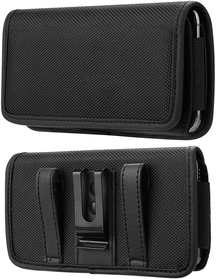 کیف کمری گوشی موبایل JZS، کیف گوشی موبایل نایلونی با گیره کمربند، کیف برزنتی گوشی مناسب برای گوشی های سامسونگ گلکسی S22 Ultra / S23 Plus/آیفون (افقی)