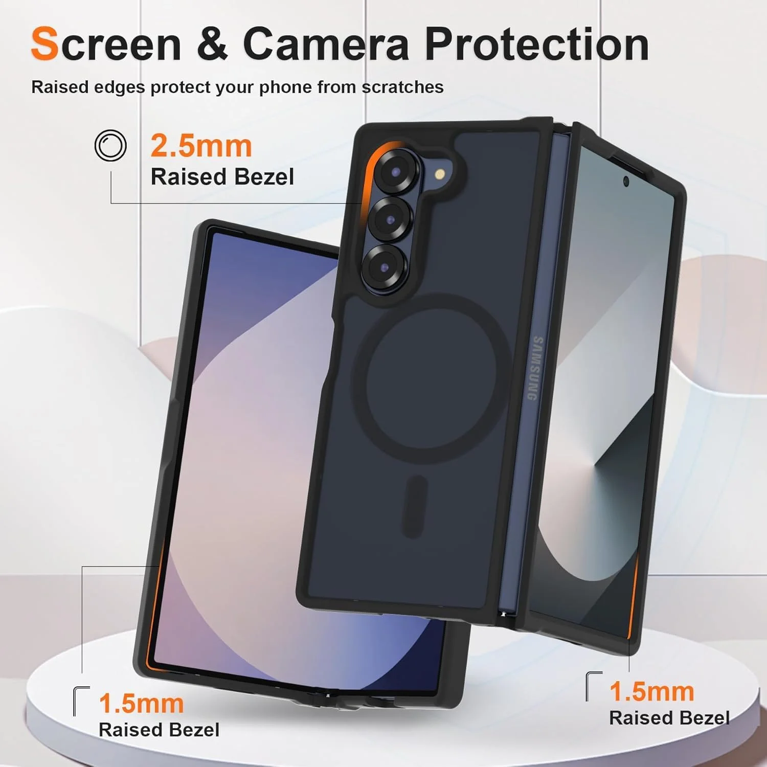 قاب محافظ سامسونگ گلکسی فولد 7: ضد ضربه مغناطیسی با درجه نظامی - پوشش محافظ ناهموار ضد لغزش با لبه های برجسته - روکش مات برای ماجراجویی در فضای باز (مشکی، فولد 7) قاب محافظ سامسونگ گلکسی فولد 7: ضد ضربه مغناطیسی با درجه نظامی - پوشش محافظ ناهموار ضد لغزش با لبه های برجسته - روکش مات برای ماجراجویی در فضای باز (مشکی، فولد 7)